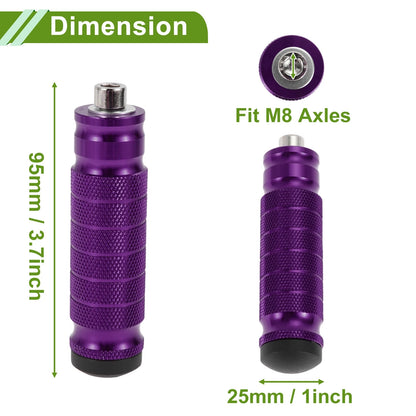Aluminum Anti Skid Bike Pegs 3.7 in Mesh Five Bars for M8 Axles