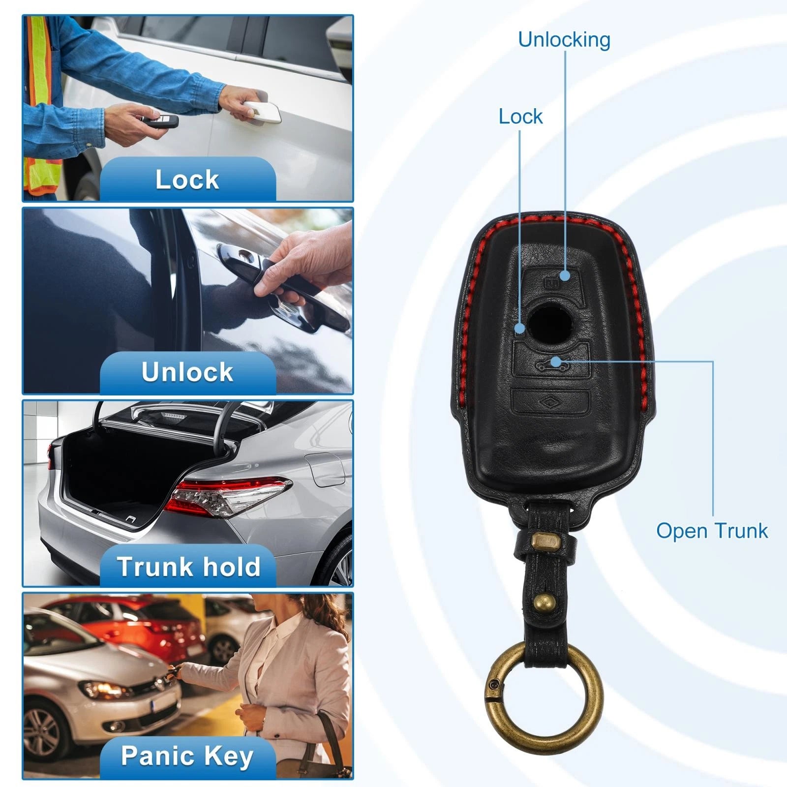 Remote Key Fob Case Cover 4 Button Replacement for BMW 3 Series (1998–2019)