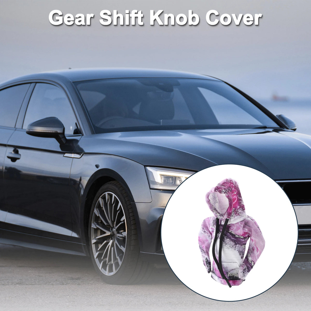 Gear Shift Knob Cover for Universal Car SUV Truck (3D Texture, Purple/Grey)