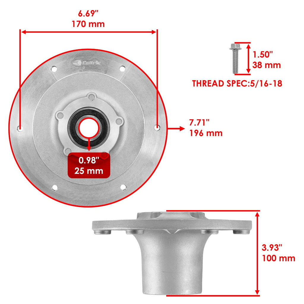 36 Inch Spindle Replacement for Toro 44409 and 44410 ProLine (2000–2010)
