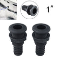 2Pcs Black Thru Hull Connectors for Marine Applications