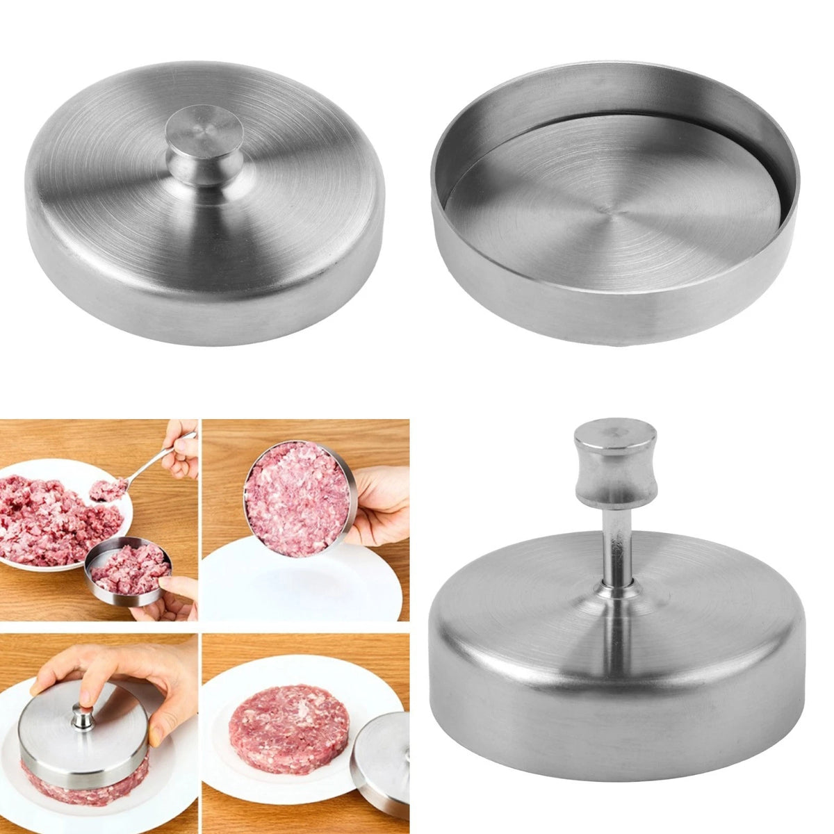 Stainless Steel Hamburger Maker for Crafting Delicious Burgers