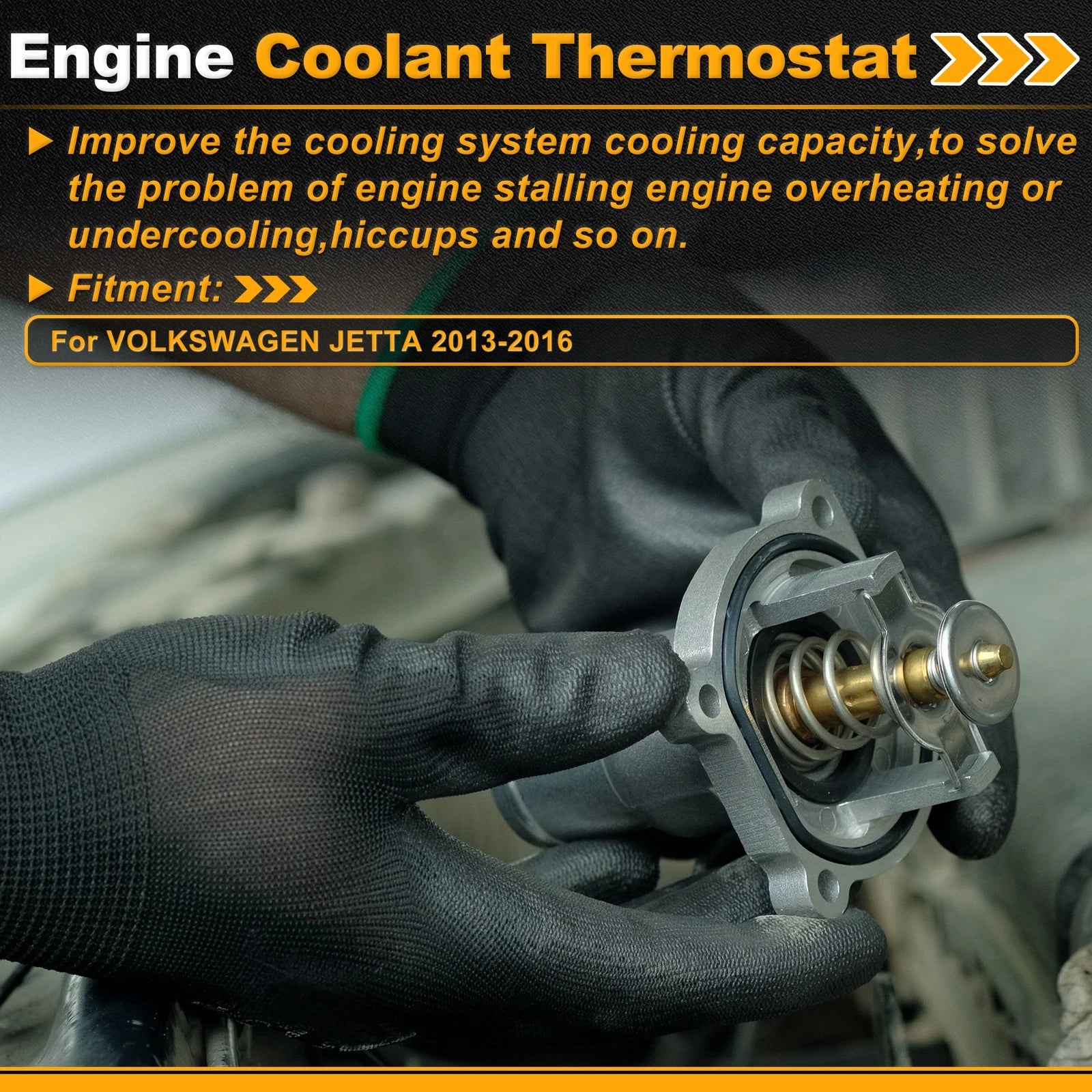 Engine Coolant Thermostat Replacement with Seal for Volkswagen Jetta 2013-2016