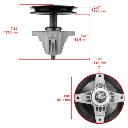 Spindle Assembly with Pulley Blade for Cub Cadet RZT-LX46 RZT-S46 (2019–2019)