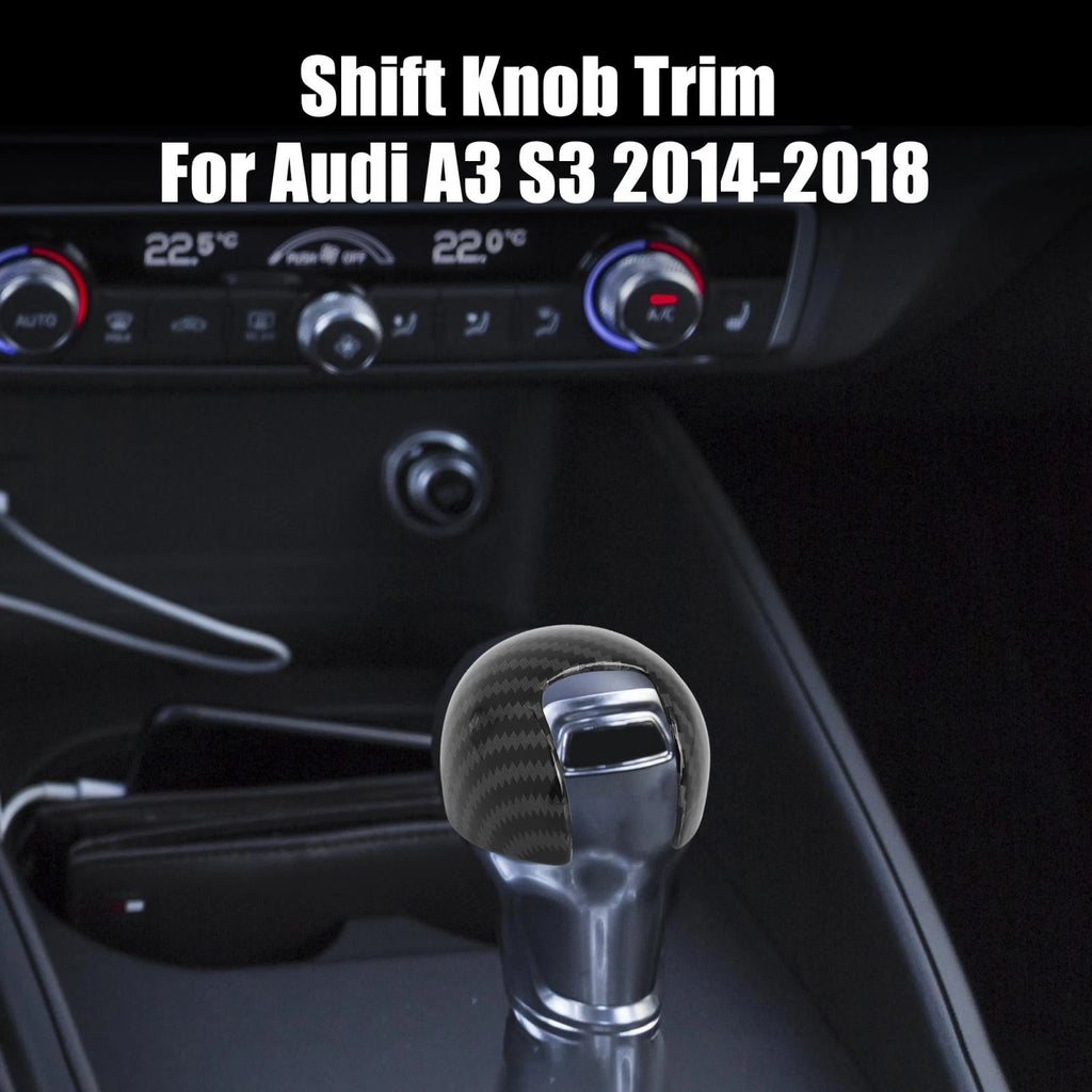 Gear Shift Knob Cover Carbon Fiber Style for Audi A3 S3 (2014–2020)