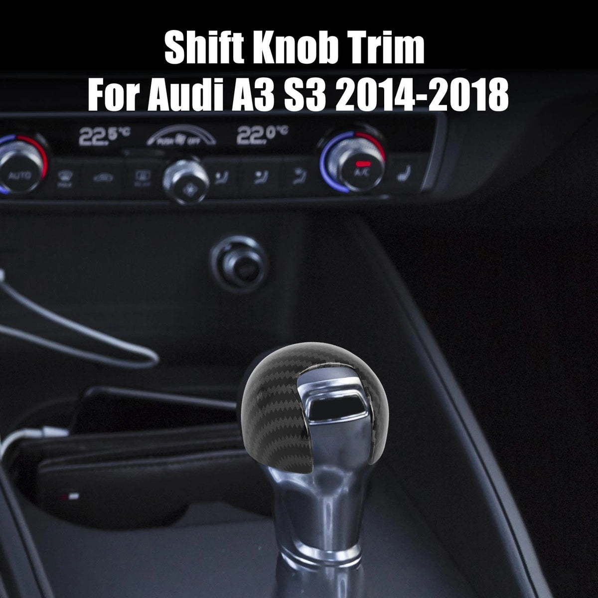 Gear Shift Knob Cover Carbon Fiber Style for Audi A3 S3 (2014–2020)