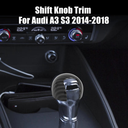 Gear Shift Knob Cover Carbon Fiber Style for Audi A3 S3 (2014–2020)