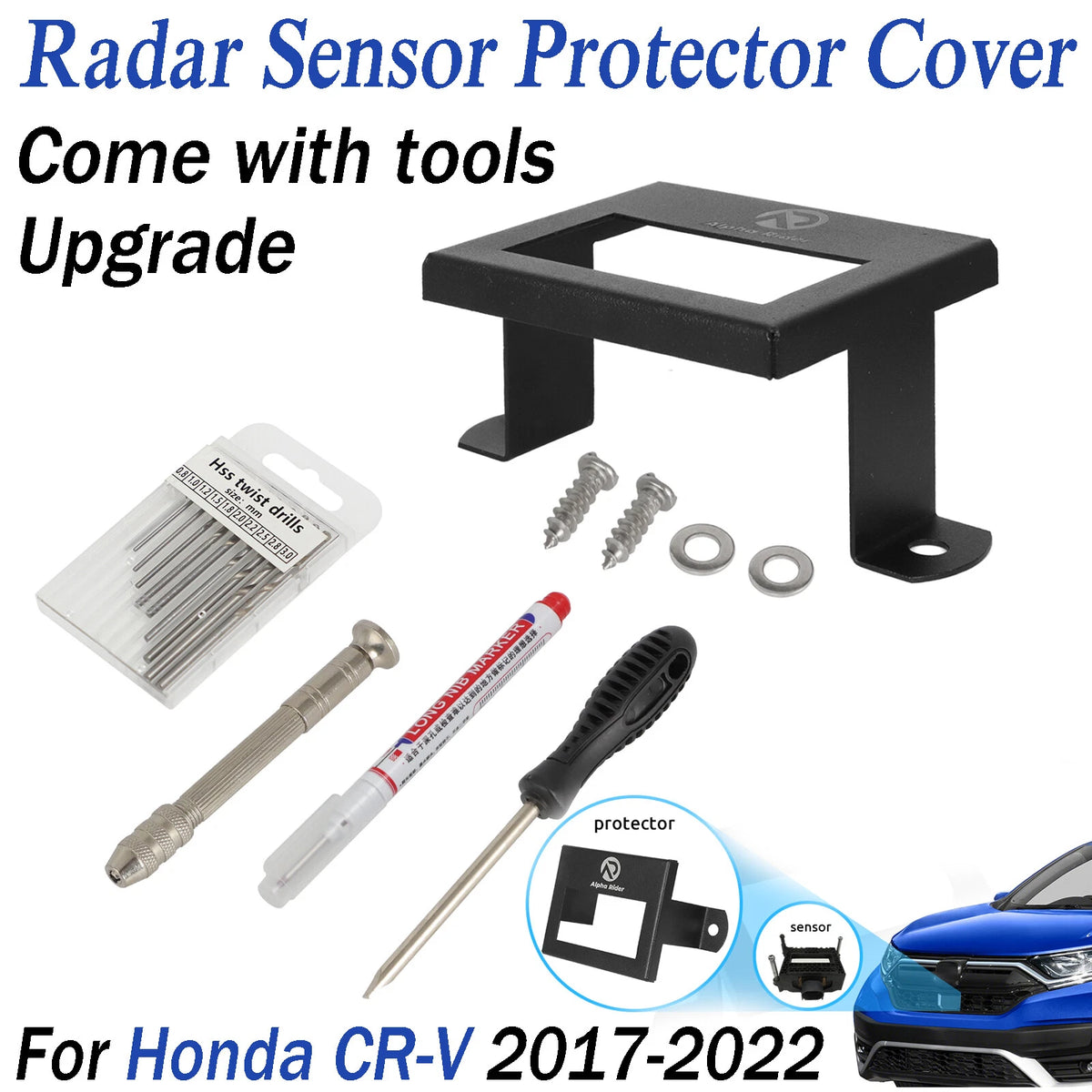 Theft Radar Sensor Protector Cover Kit for Honda CRV (2017–2022)