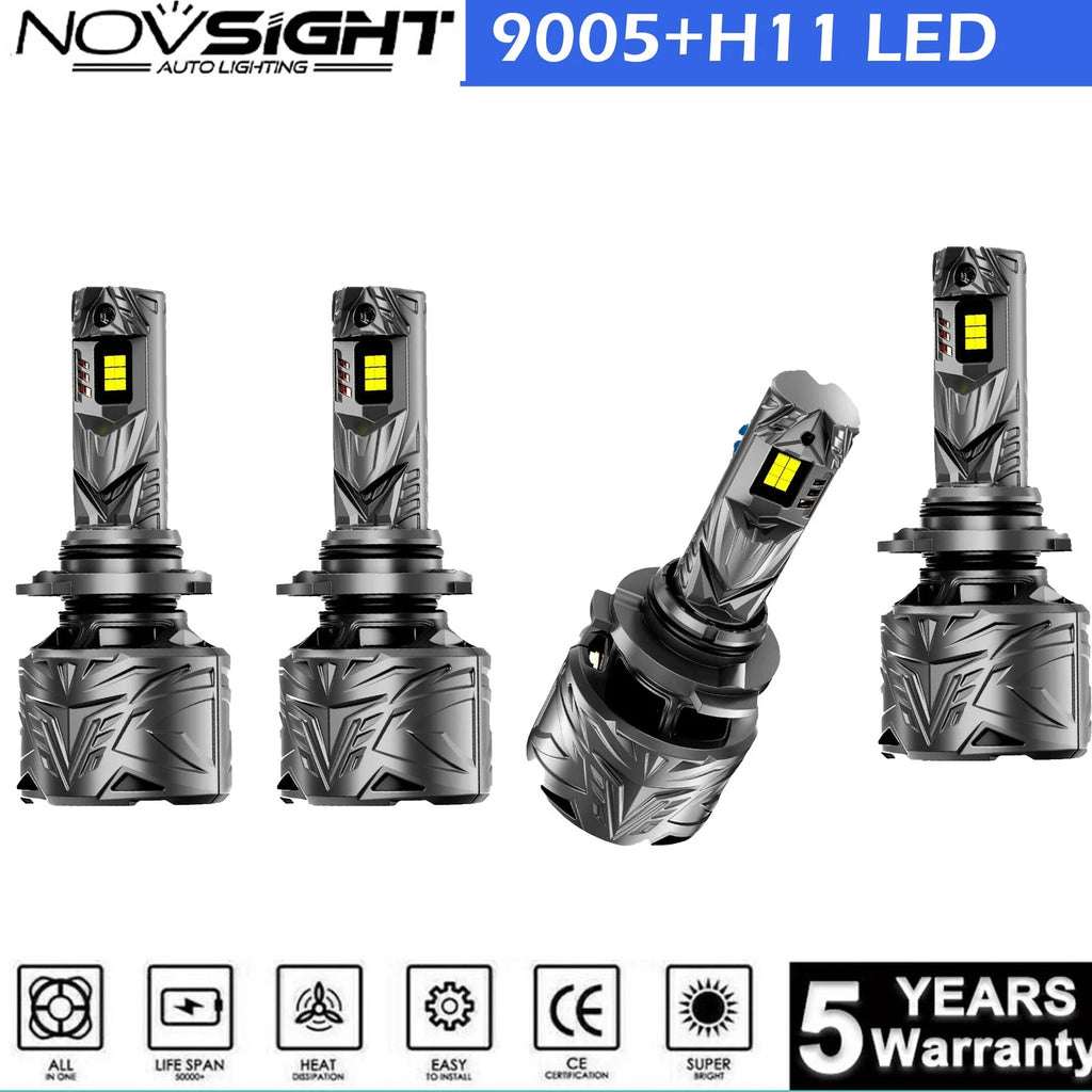 H11 9005 LED Headlight Bulbs Kit for High/Low Beam (6500K, 1000000LM)