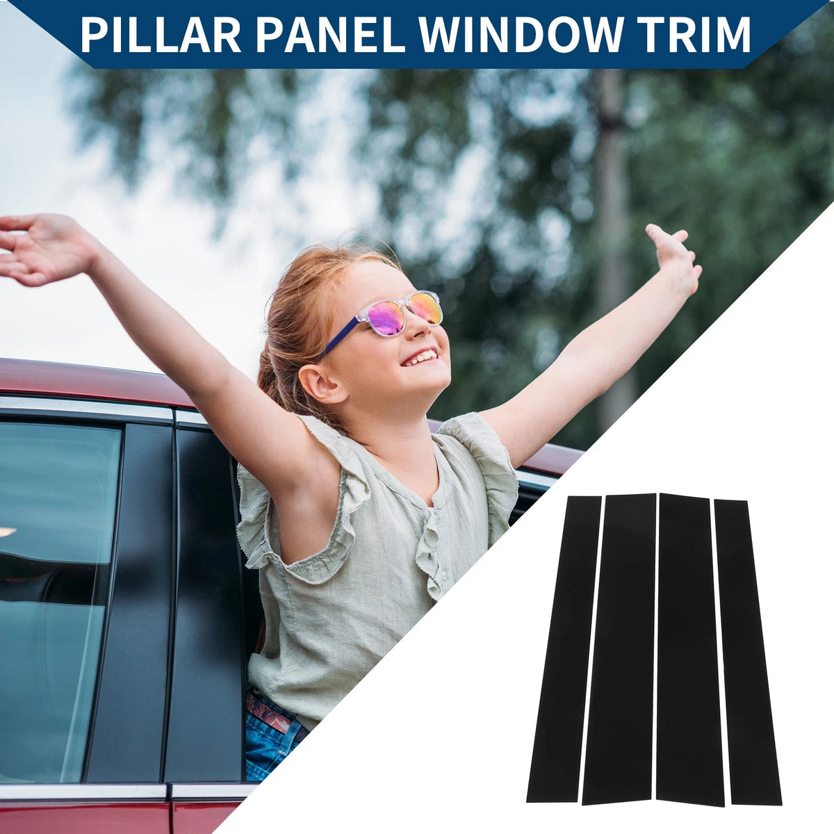 4 Pcs Pillar Window Trim Covers Replacement for Toyota Tundra (2007–2020)