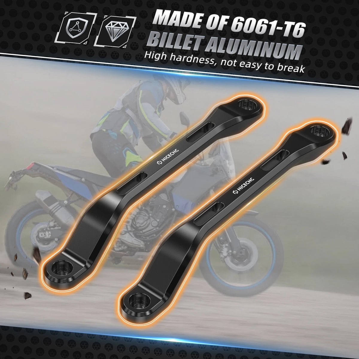 Passenger Rear Grab Handle Set for Yamaha Tenere 700 XTZ700 (2019–2024)