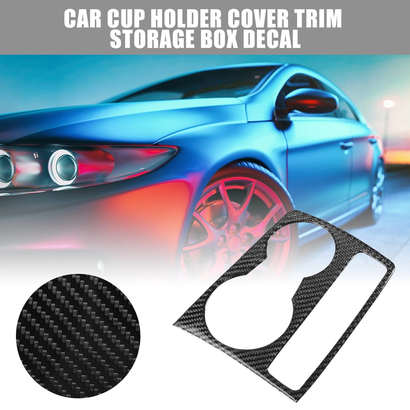 Car Cup Holder Cover Trim Storage Box Decal for Audi A4 B8 (2005–2015)