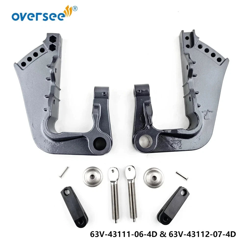 Set of 2 Bracket Clamp for Yamaha 2T 9.9HP 15HP Outboard Motor (63V-43111, 63V-43112)