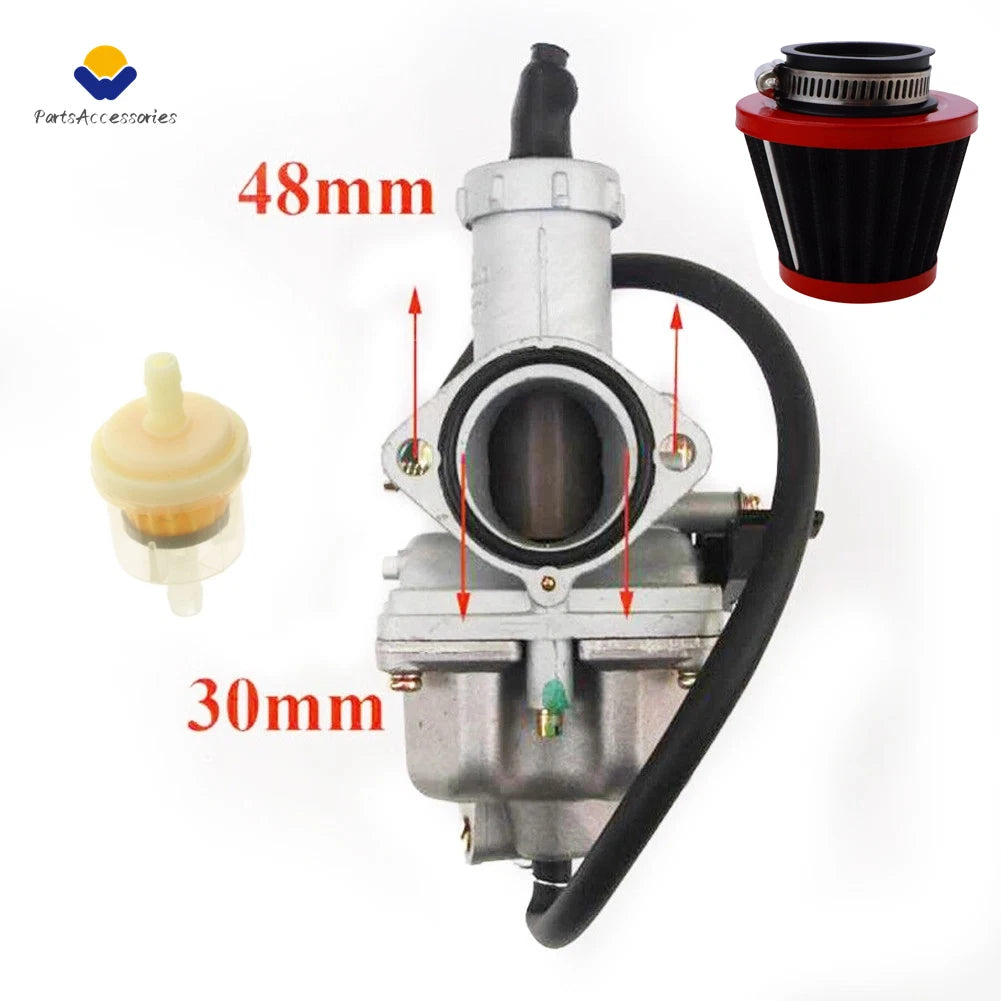 PZ30 Carburetor for 200cc 250cc ATV Go Kart Dirt Bike (4-Stroke) + Air Filter