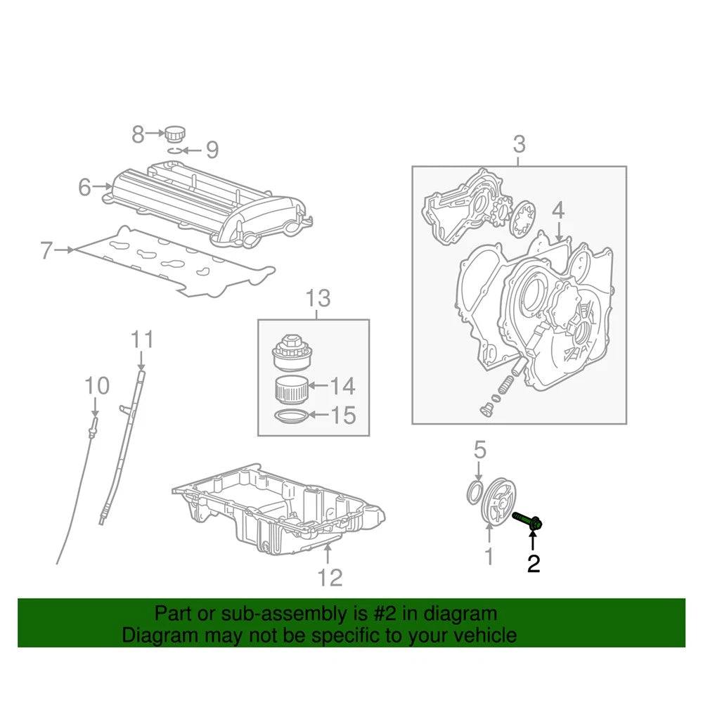 Crankshaft Pulley Bolt 11589123 for Saab 9-3 (2003–2008) / 9-3X (2010–2011) / 9-5