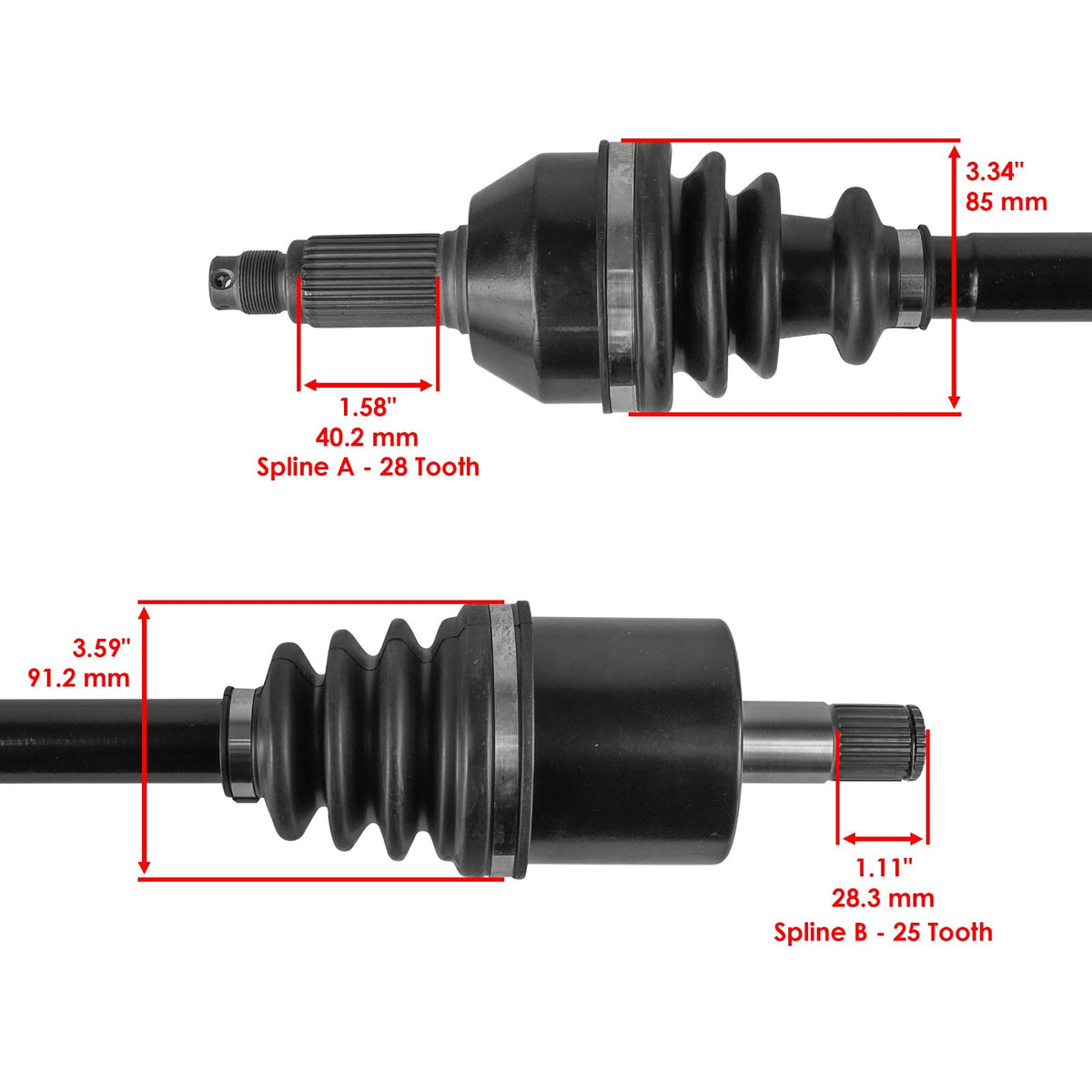 Front Left Right CV Axles Replacement for Honda Pioneer 1000 2017–2021