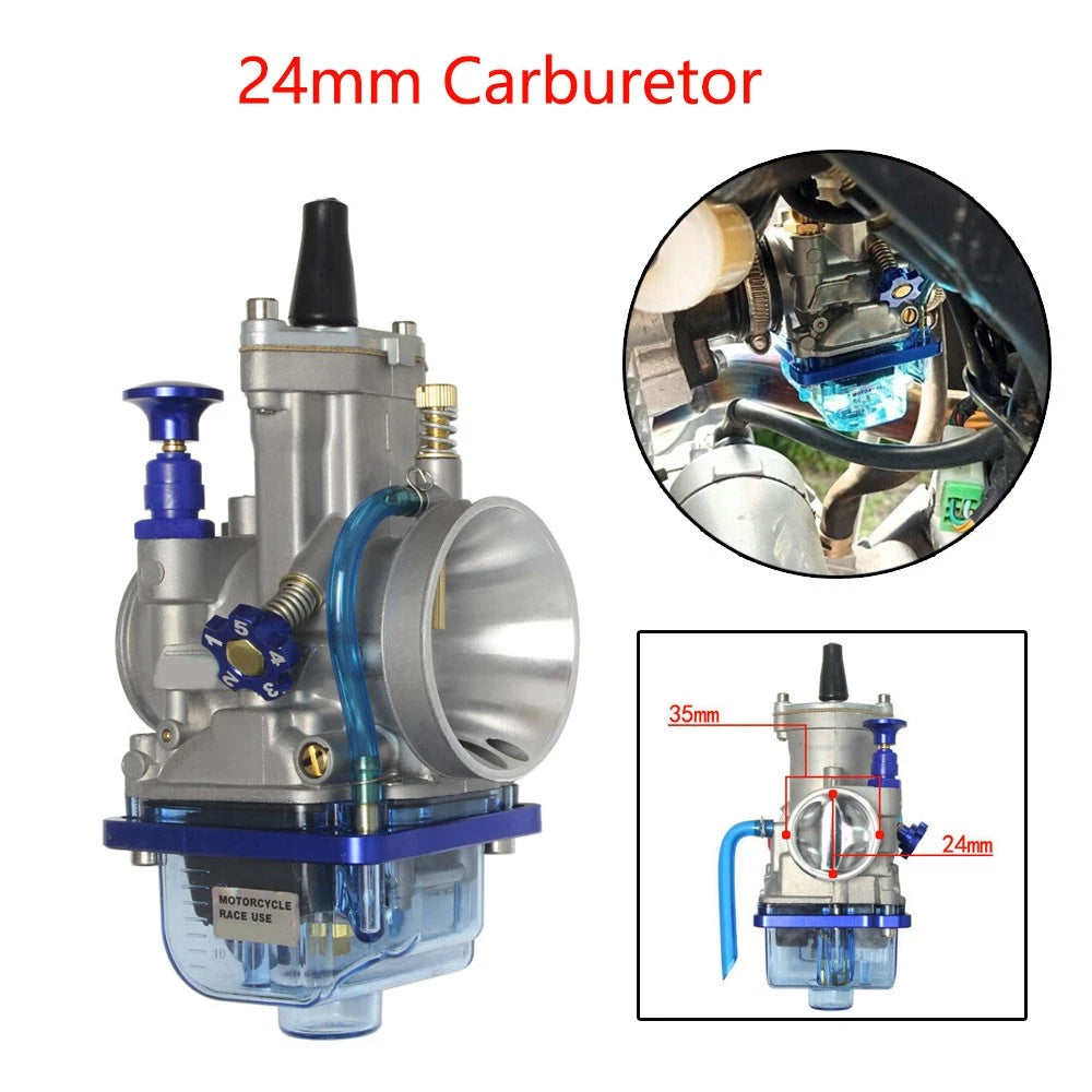 24mm Carburetor for PWK24 2/4 Stroke 50-125cc ATV Racing Dirt Bike