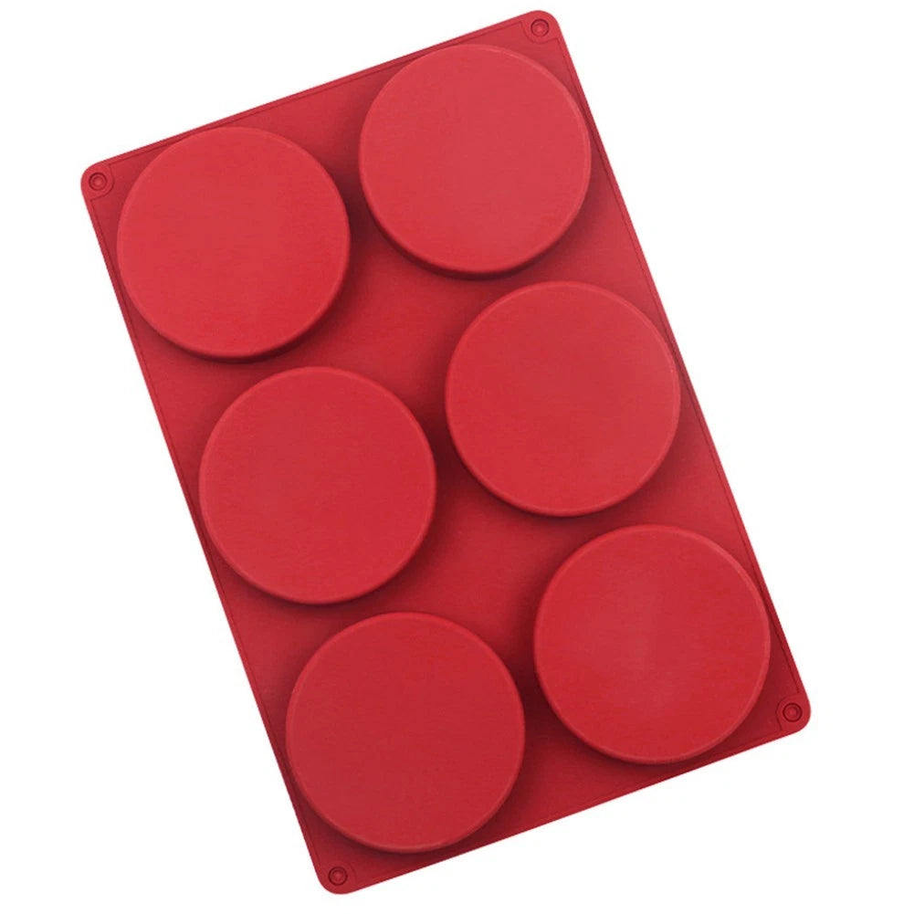 6 Cavity Silicone Round Cake Mold for Easy DIY Baking and Chocolate Making