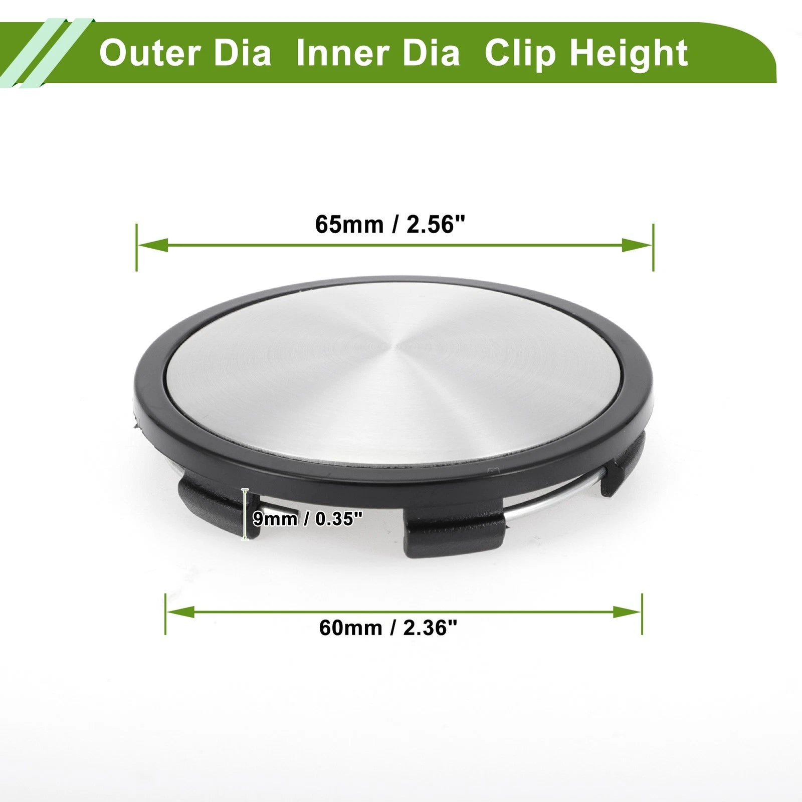 Wheel Center Cap for OD: 65mm/2.56" Black