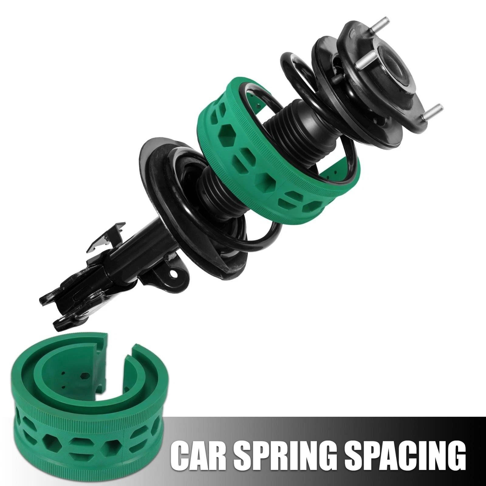 2Pcs Green Car Coil Spring Rubber Buffer B-Type Replacement for Ford Chevy (2005–2015)