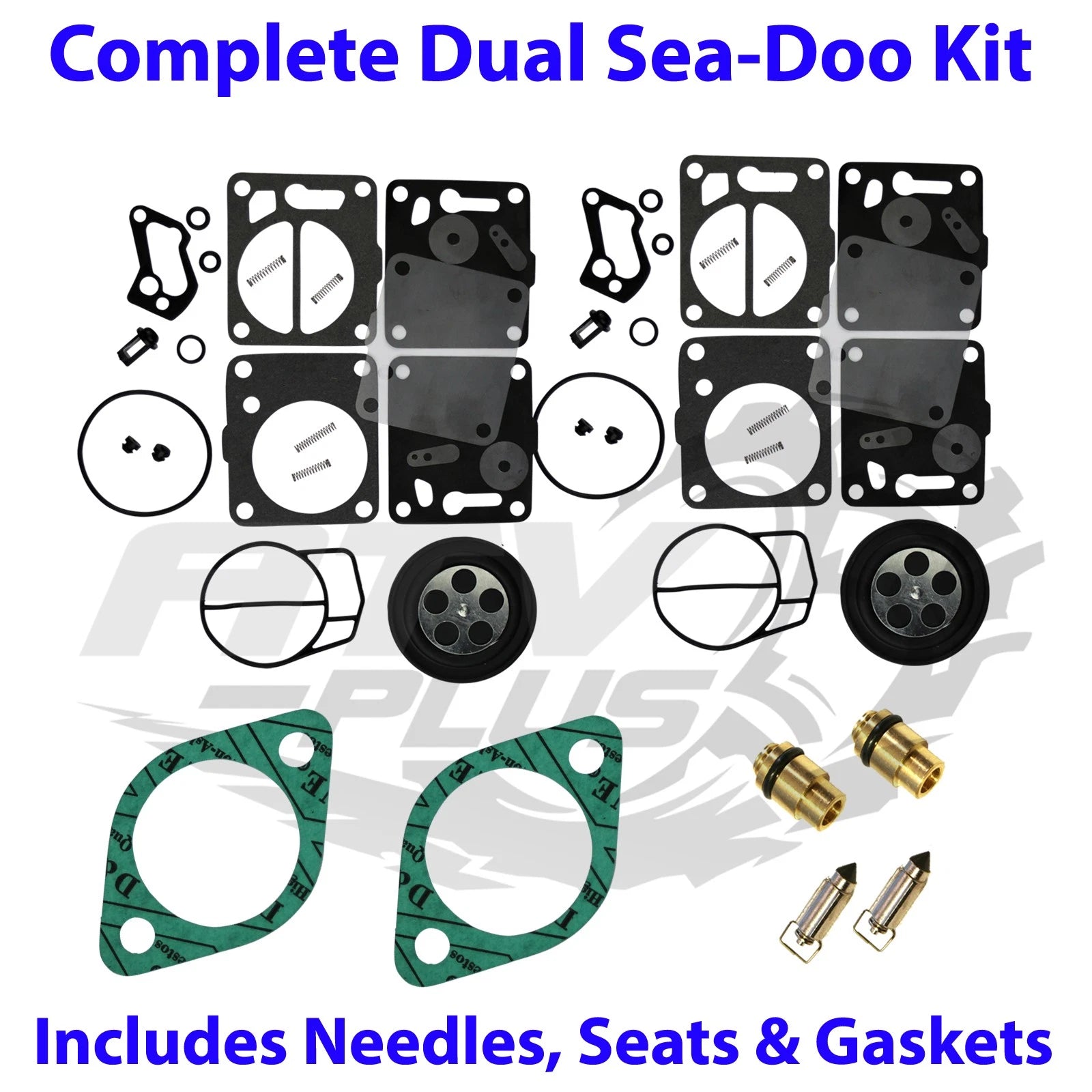 Dual Carb Rebuild Kit for Sea Doo GTX GSX (1996–1997) - Needle Seat & Base Gaskets