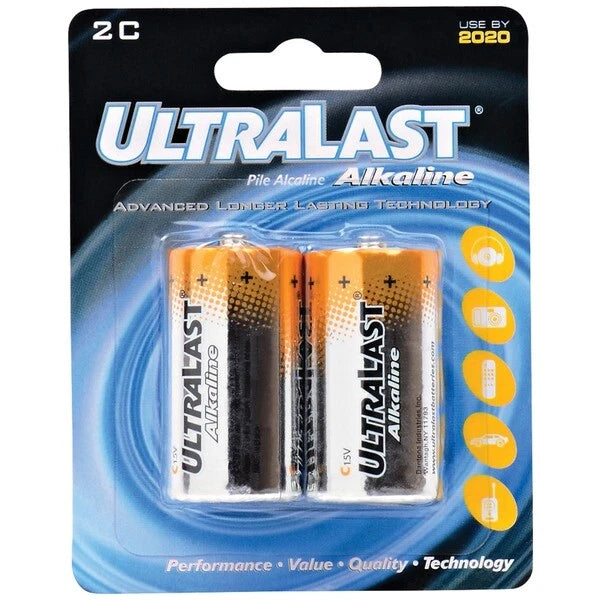 2X Alkaline Batteries for Ultralast ULA2C