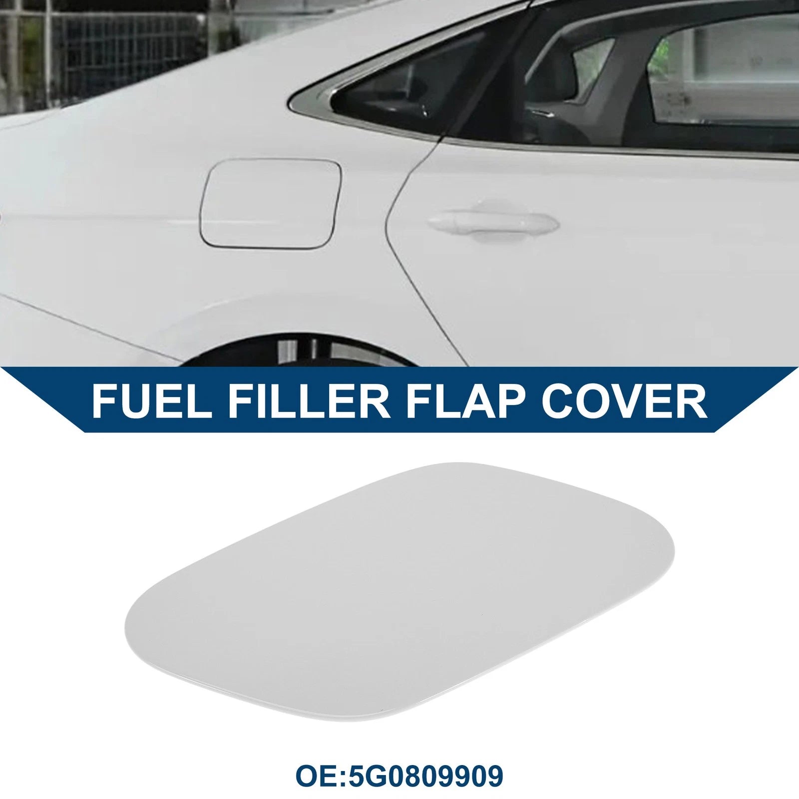Fuel Tank Door Cap Replacement for Volkswagen Golf 2014–2018 White