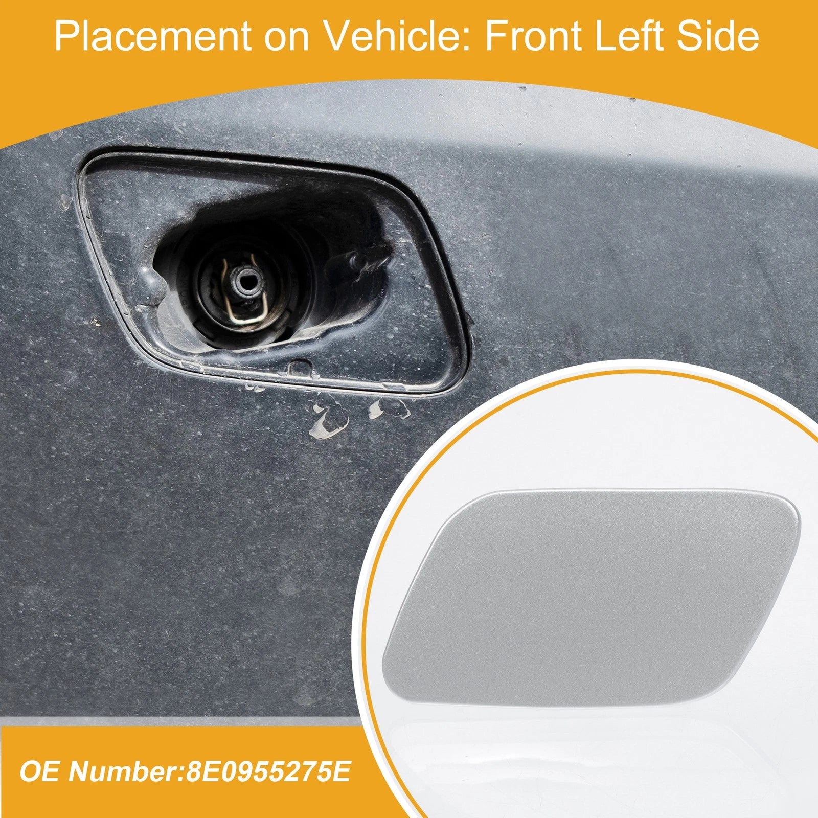 Front Left Washer Nozzle Cover Cap Replacement for Audi A4 (2005–2008)