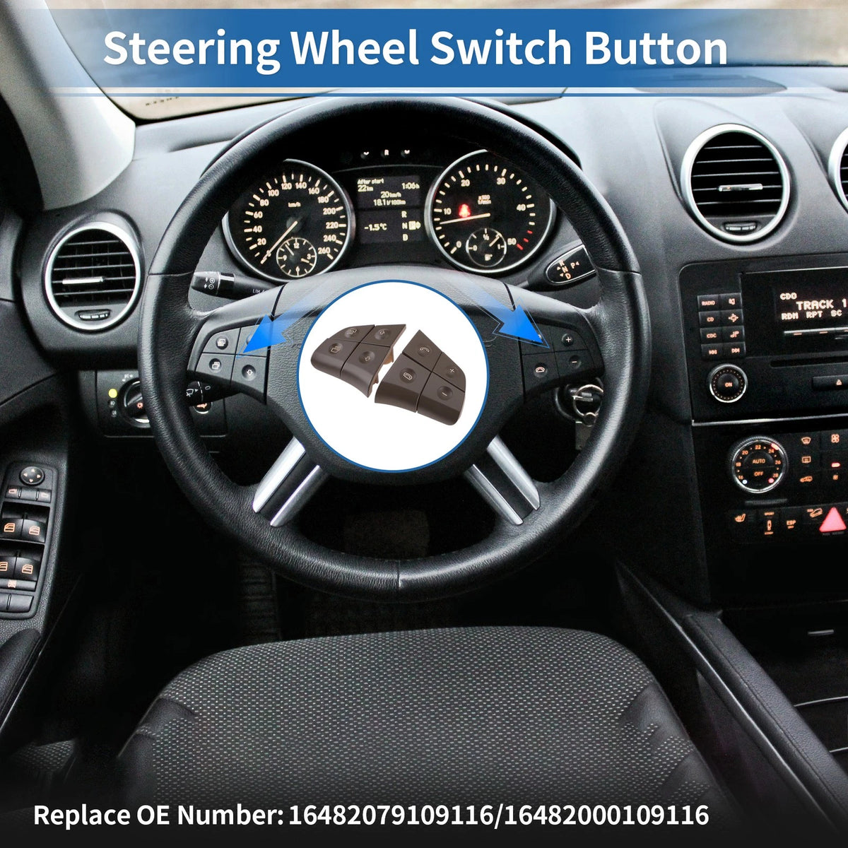Steering Wheel Buttons for Mercedes-Benz ML-Class W164 (2006–2009) No. 16482079109