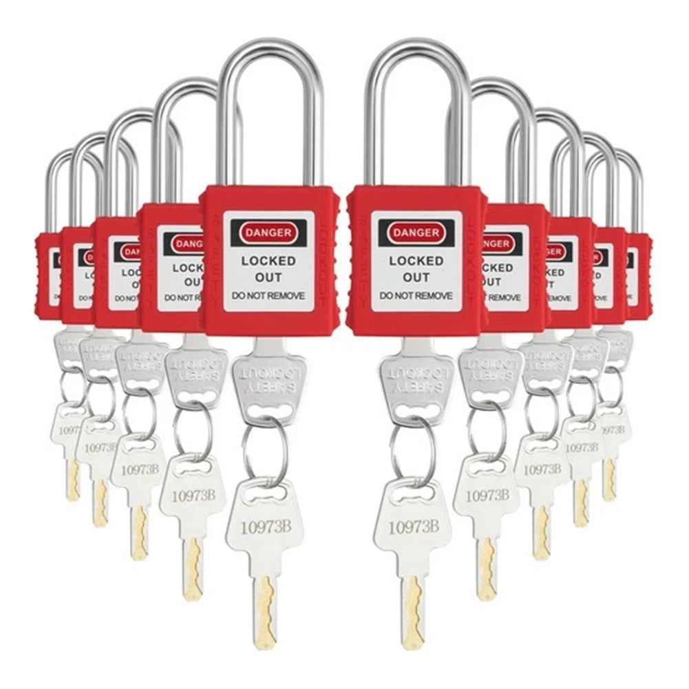 10pcs Tag Lock Steel Beam with Different Keys Rustproof Waterproof