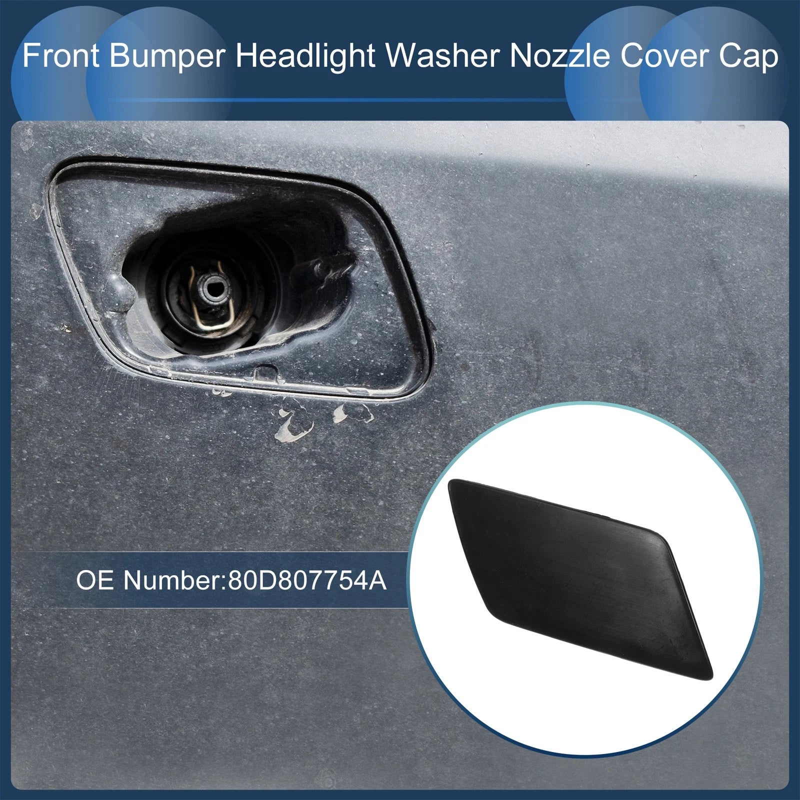 Front Right Washer Nozzle Cover Cap for Audi Q5 S Line (2018–2020) Unpainted