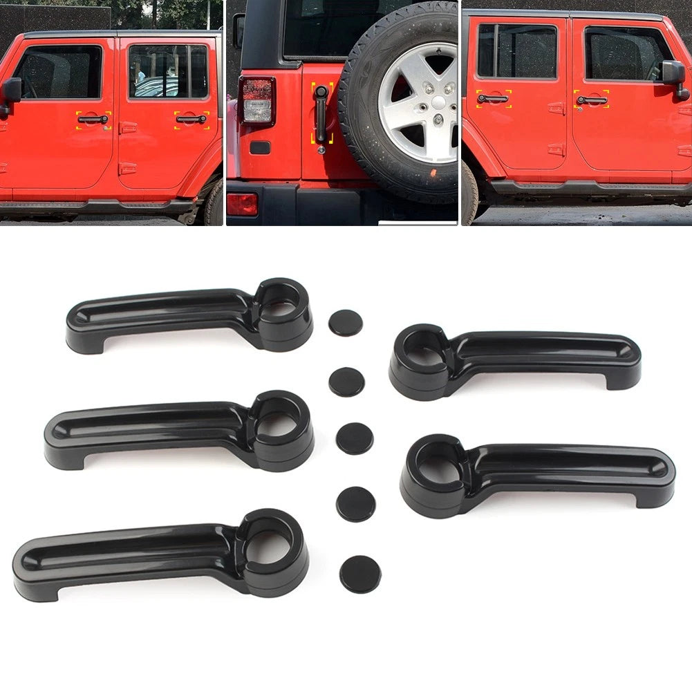 Exterior Door Handle Tailgate Cover Trim for Jeep Wrangler JK (2007–2017)