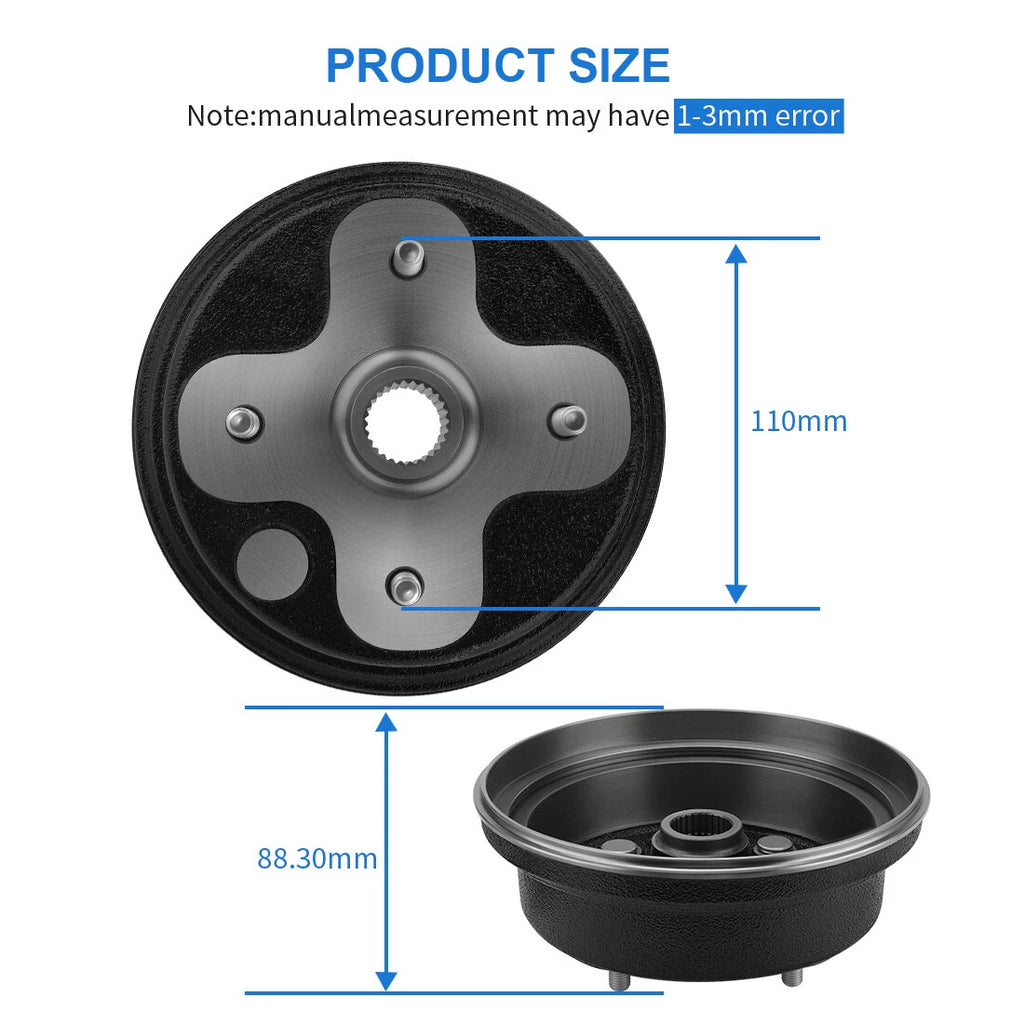 Brake Drum for Yamaha Timberwolf 250 YFB250 YFB250FW (1994–2000)