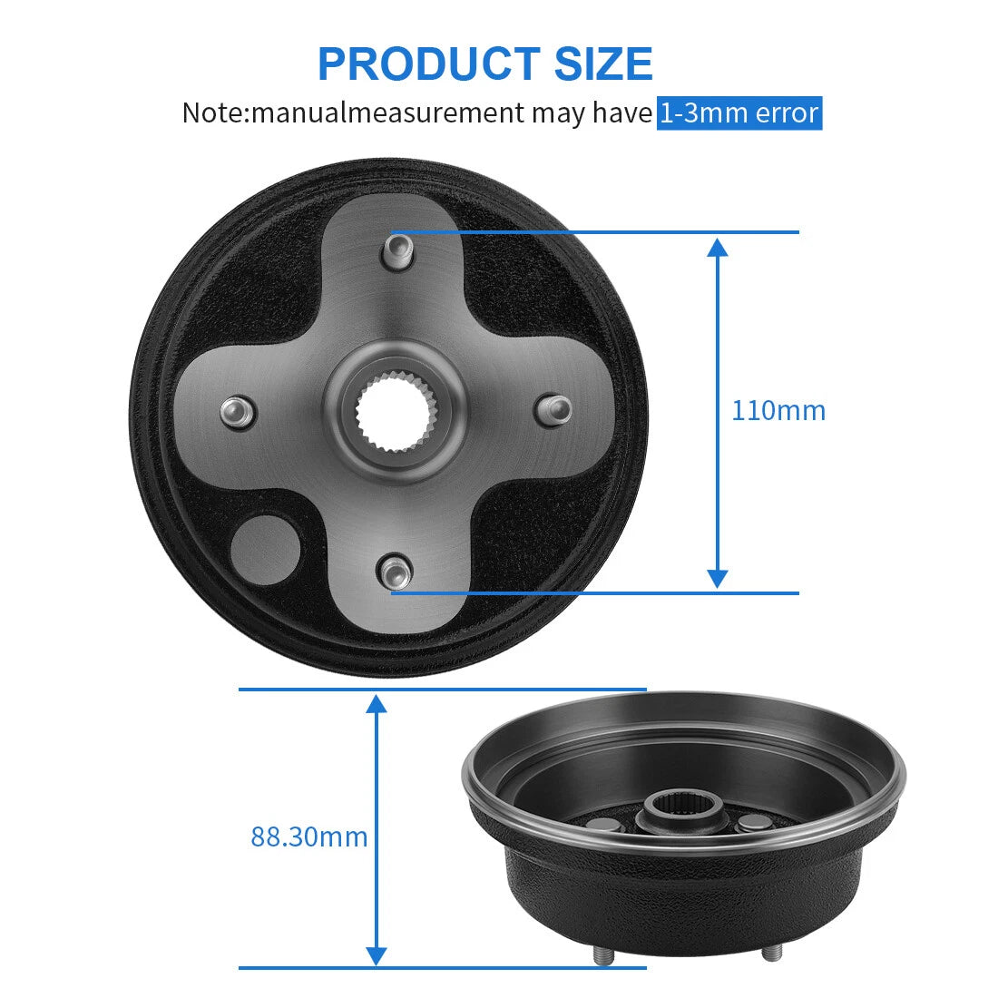 Brake Drum for Yamaha Timberwolf 250 YFB250 YFB250FW (1994–2000)