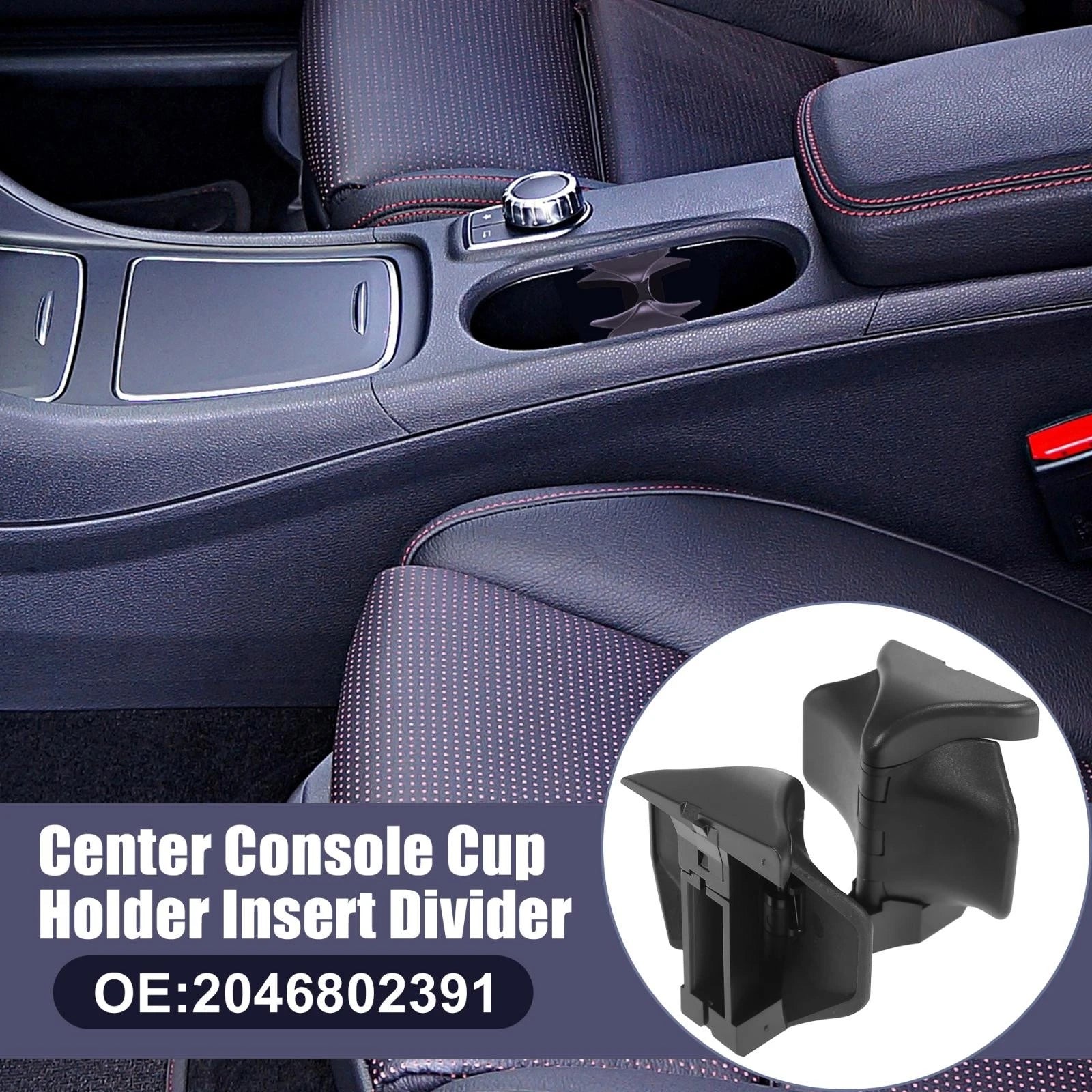 Center Console Cup Holder Divider Replacement for Mercedes-Benz C200 C350 (2007–2014)