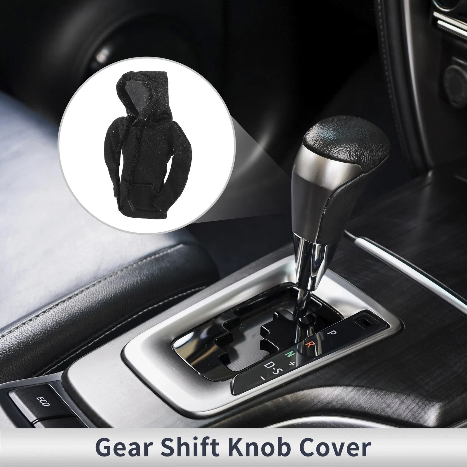 Gear Shift Knob Cover for Universal Cars - Black Polyester 3D Printed