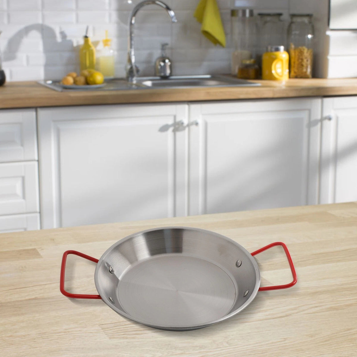 20cm Stainless Steel Paella Bowl for Cooking and Serving