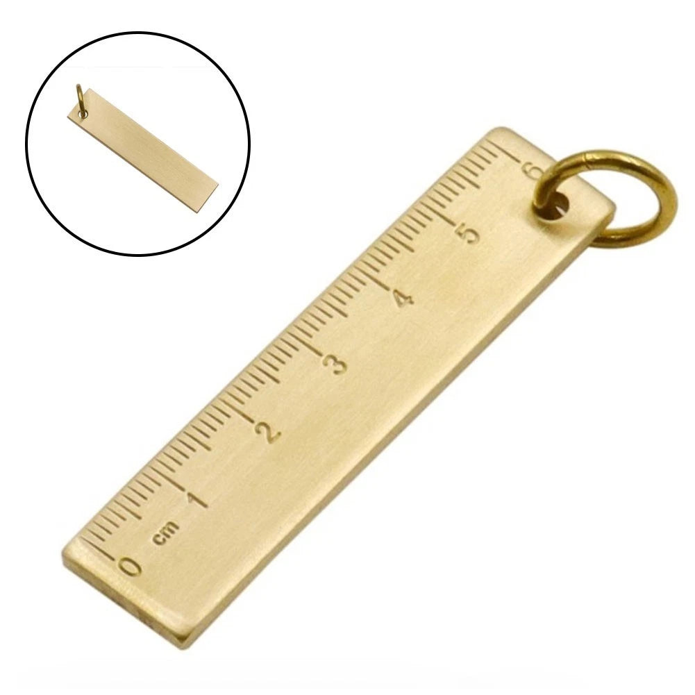 Copper Ruler 6cm Thickened Brass for Key Pendant