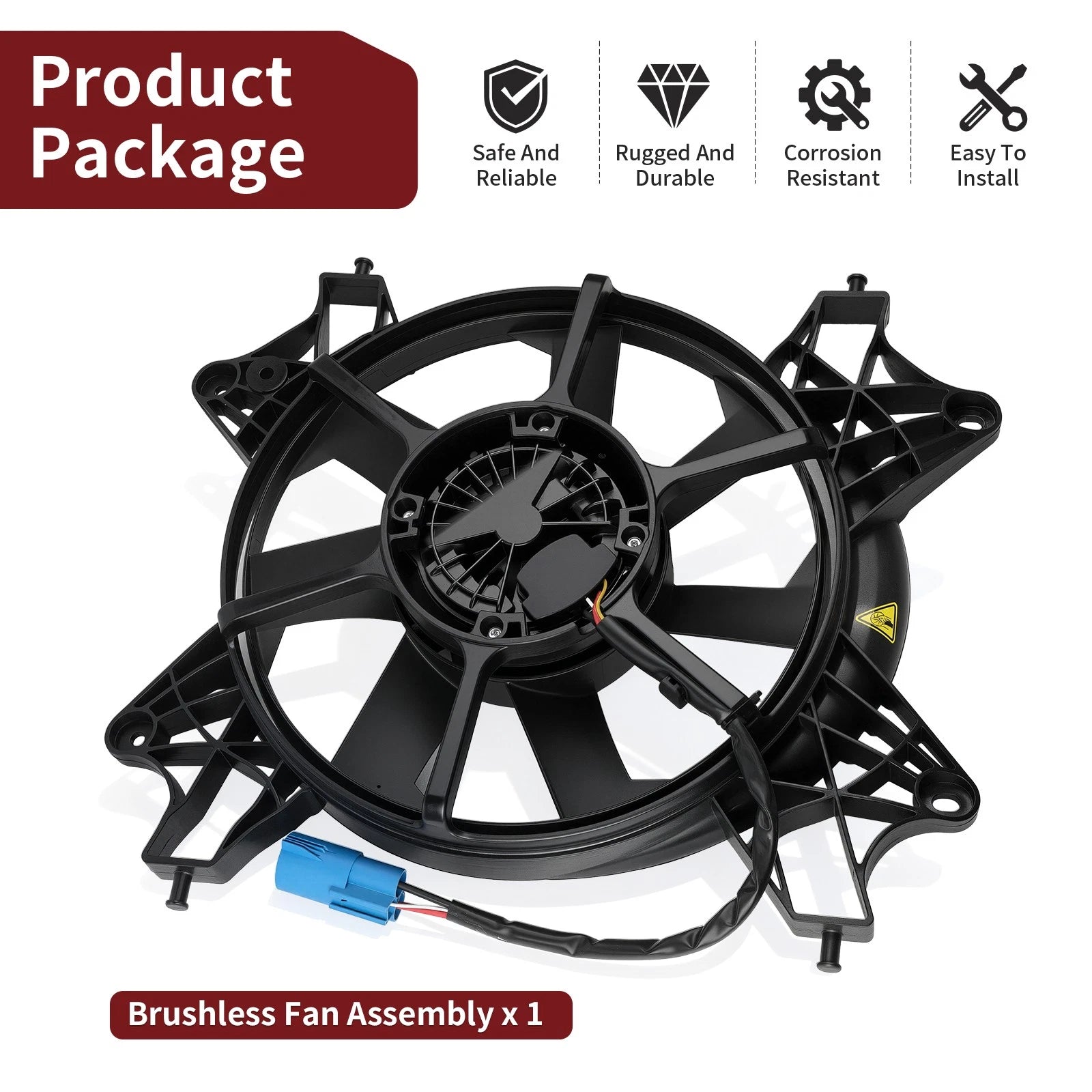 Brushless Fan Assembly for Polaris RZR XP / XP 4 Turbo (2017–2021) 2414657 2413548