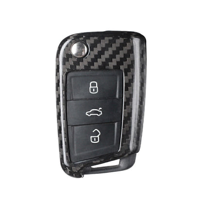 Remote Key Fob Shell Cover for VW Golf Jetta (2015–Present) Carbon Fiber Black