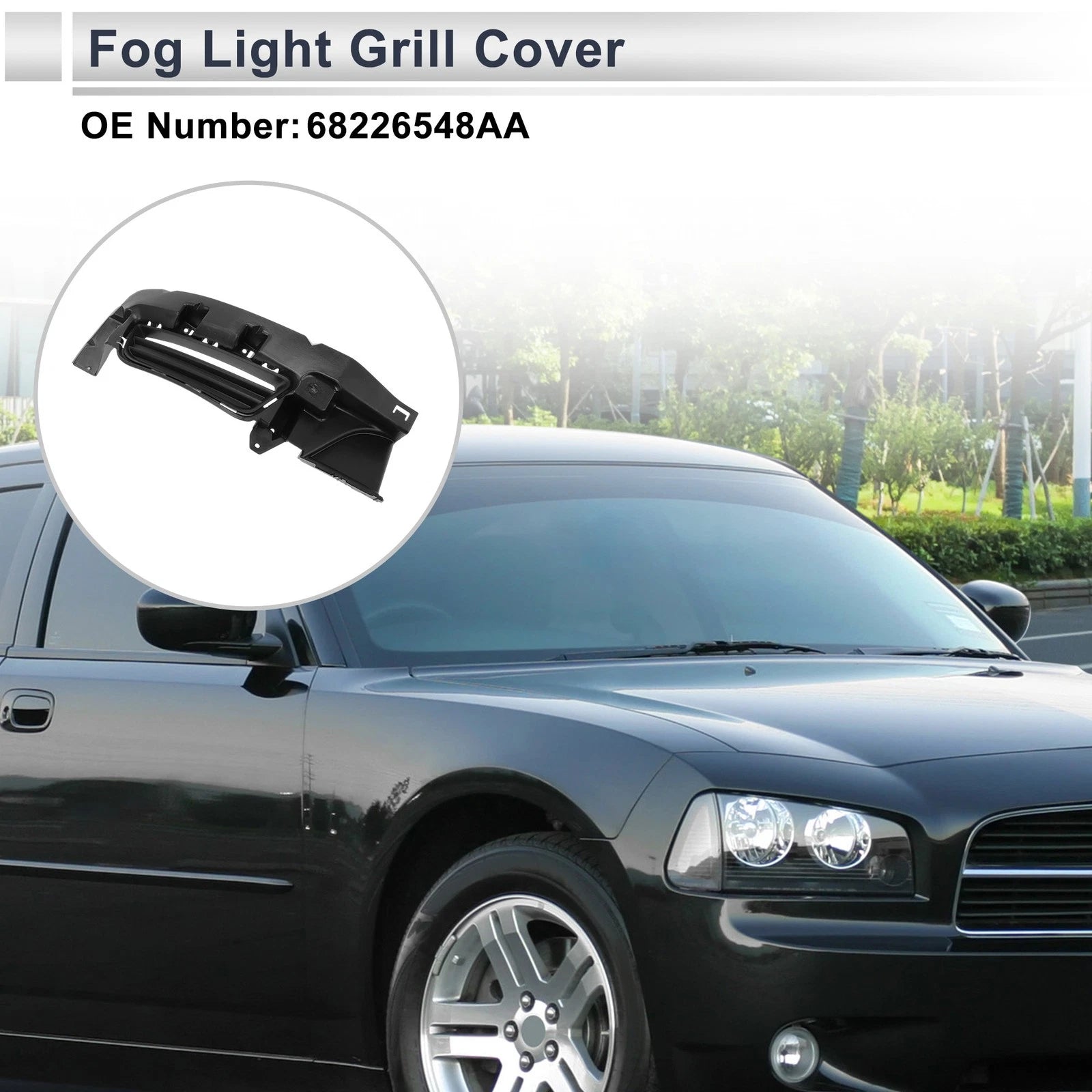 Front Left Fog Light Grill Replacement for Dodge Charger (2015–2021)