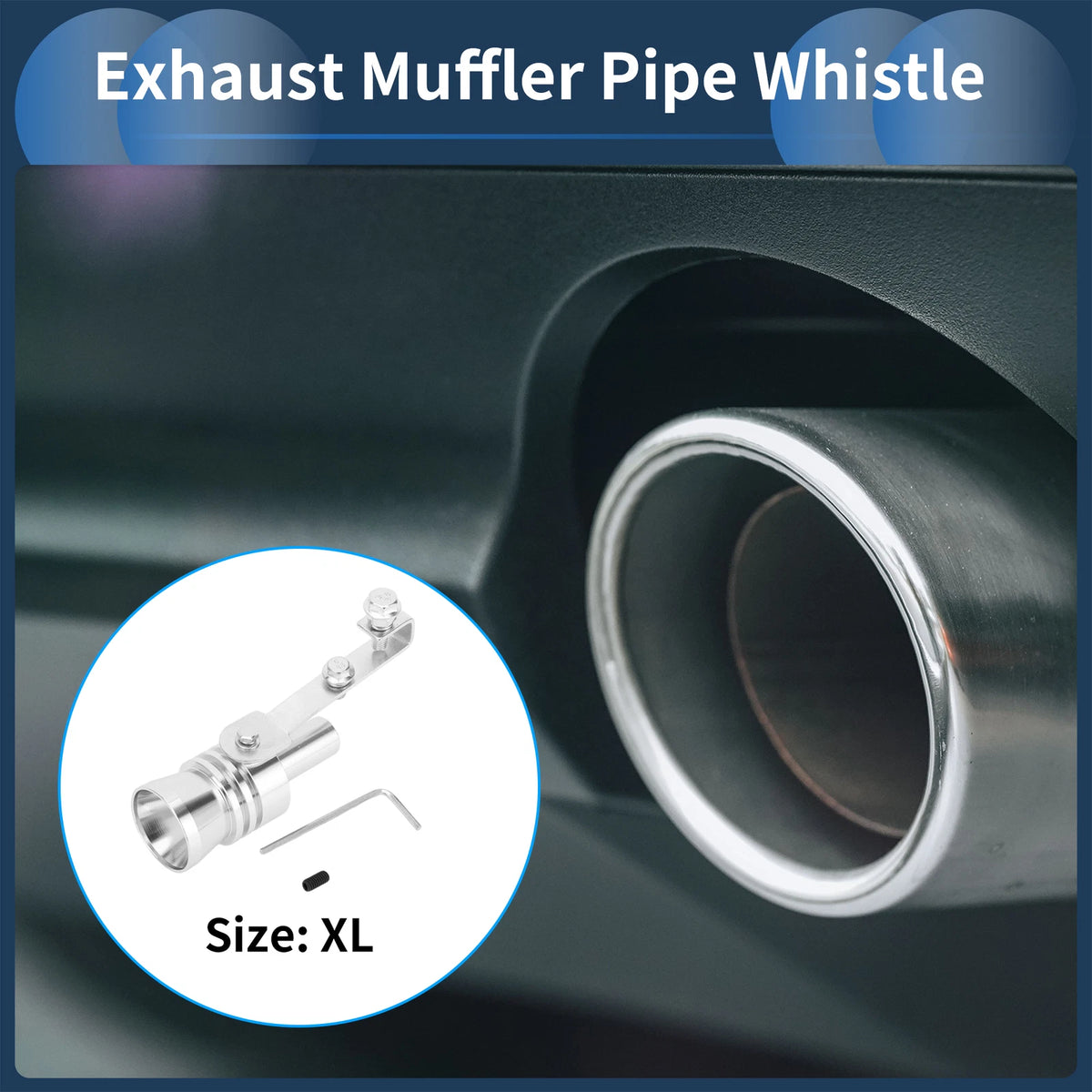 Turbo Sound Exhaust Muffler Pipe Whistle for Universal Fit (1 Set)