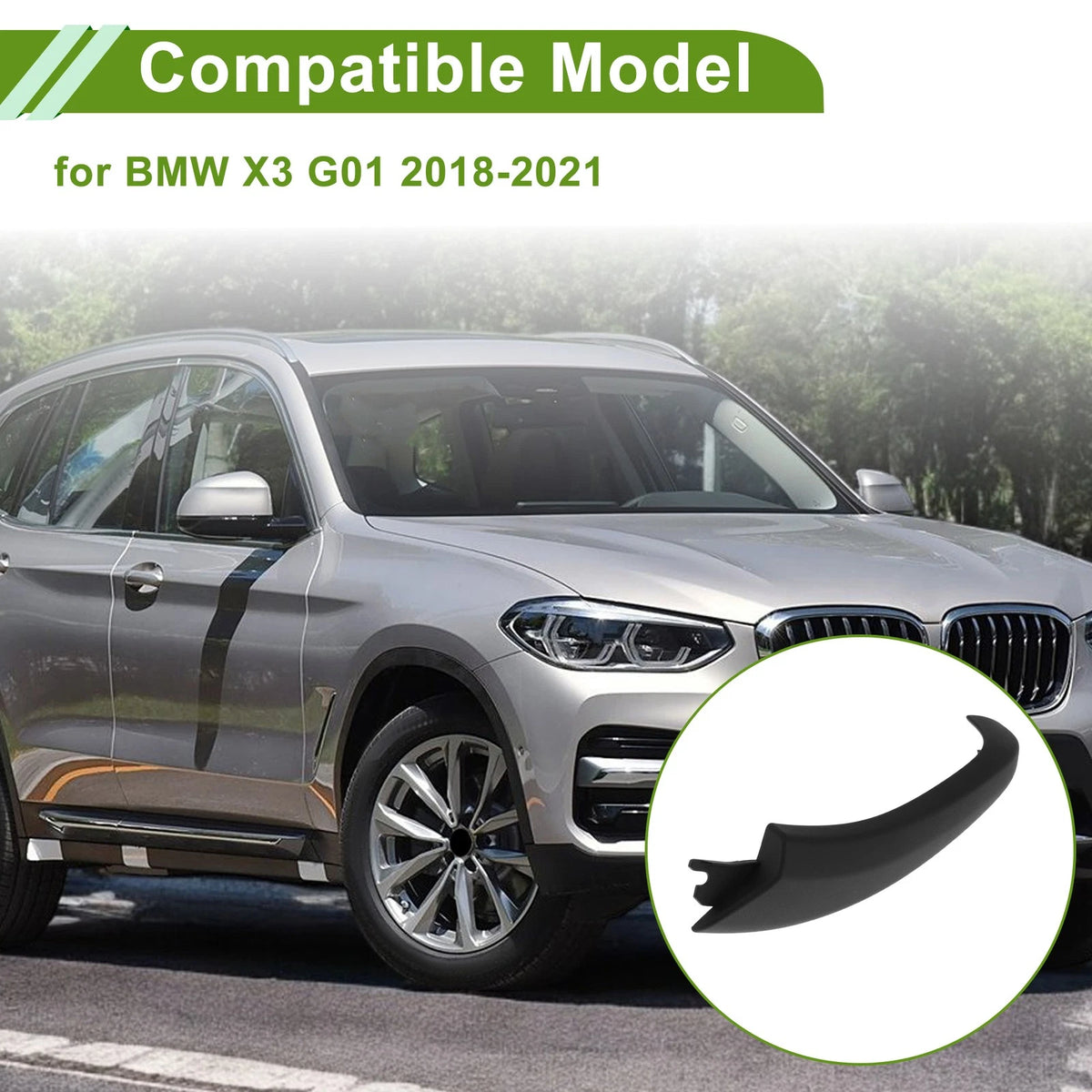 Door Handle Pull Trim Cover Replacement for BMW X3 G01 (2018–2021) Black