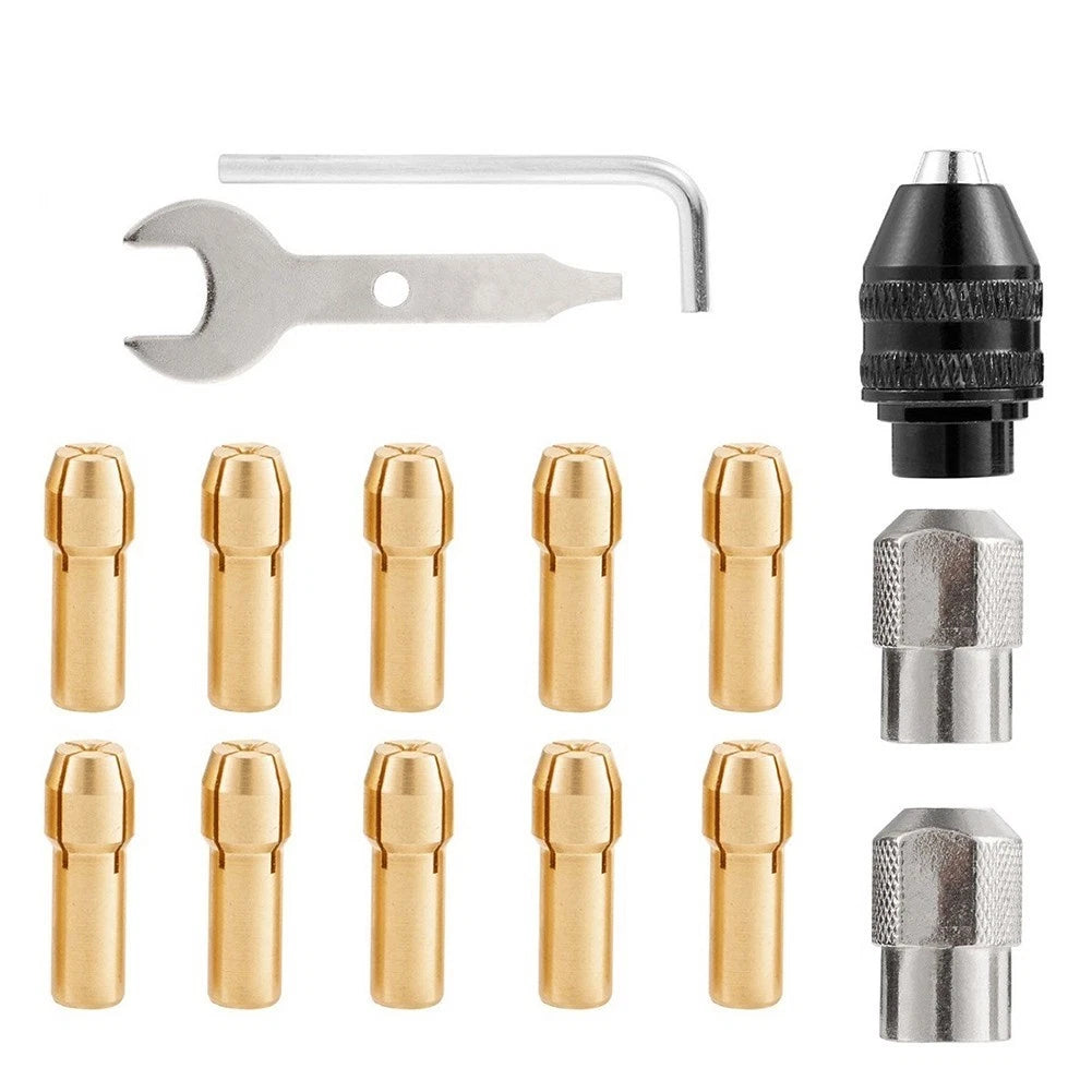 15pcs Electric Drill Bit Collet Set for Rotary Tool Accessories