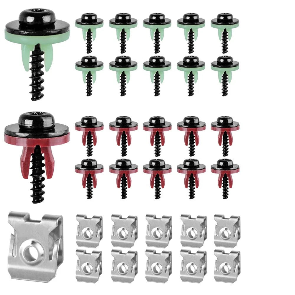 50pcs Engine Splash Shield Screws Bolts U-nuts Kit for Ford C-Max Focus Mondeo