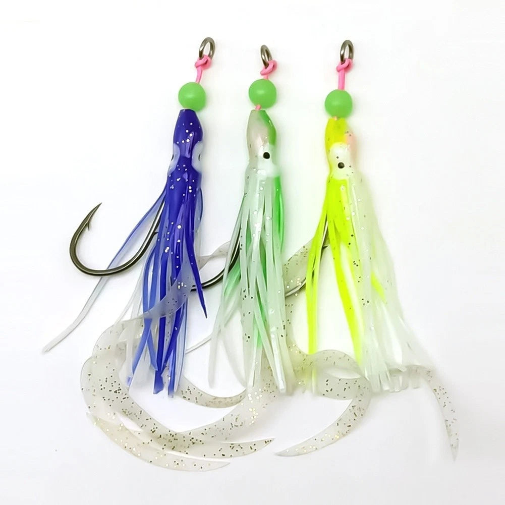 Squid Hook Glow in Dark with Offset Bend Shank (1.8cm Opening Width)