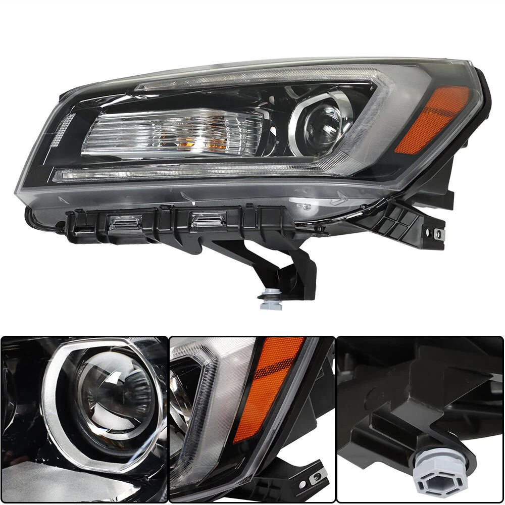 Halogen Projector Headlight for GMC Acadia (2013–2016) Black Driver Side