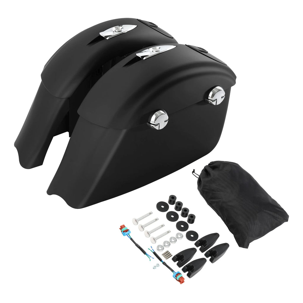 Matte Black Hard Saddlebag Audio Lid for Indian Chieftain (2014–2018)