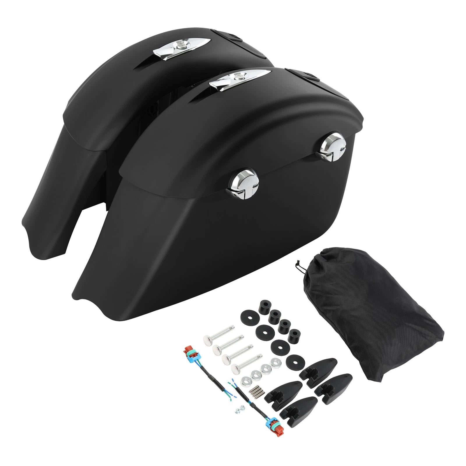 Matte Black Hard Saddlebag Audio Lid for Indian Chieftain (2014–2018)