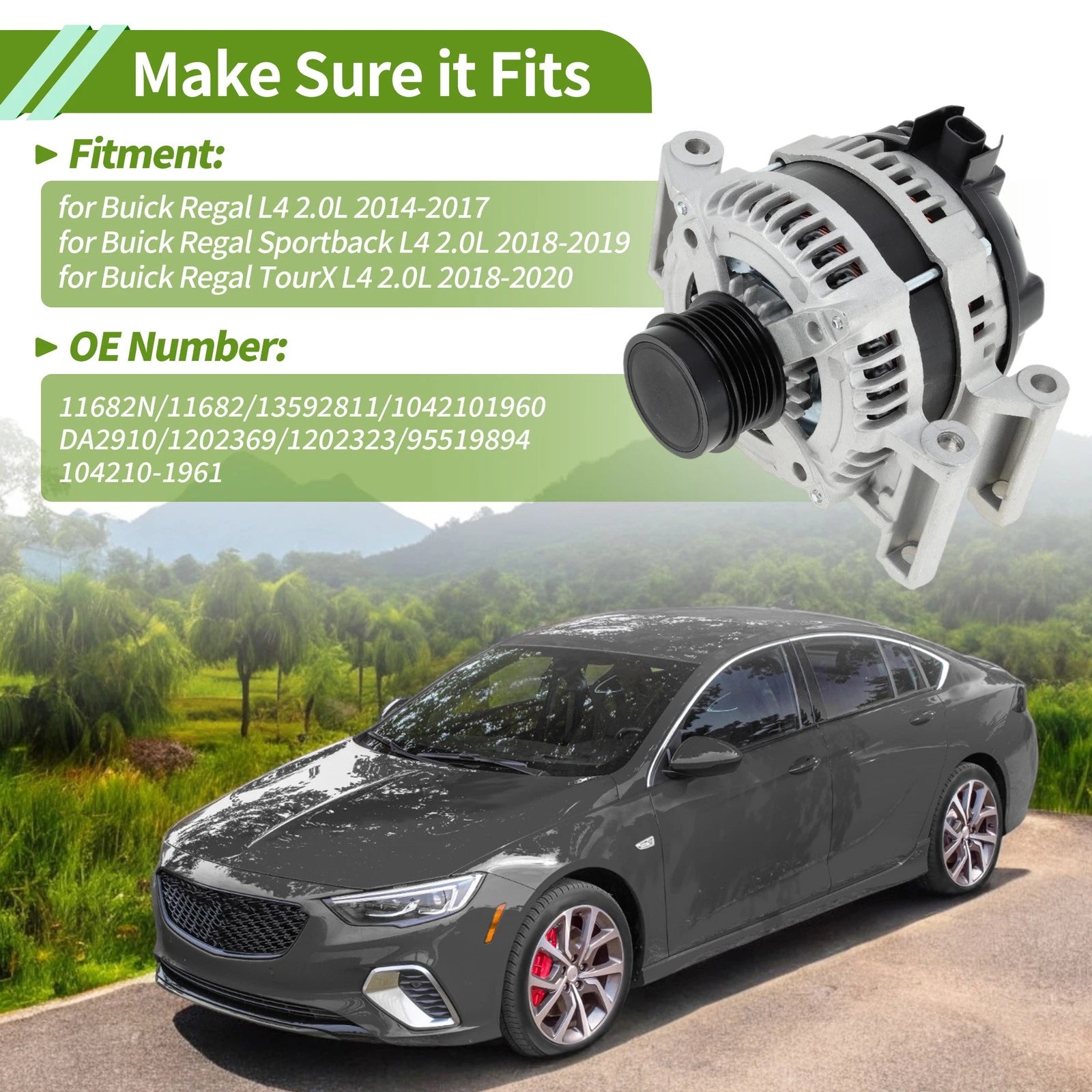 Alternator Replacement for Chevrolet Impala 2014–2019 150A 12V One Piece